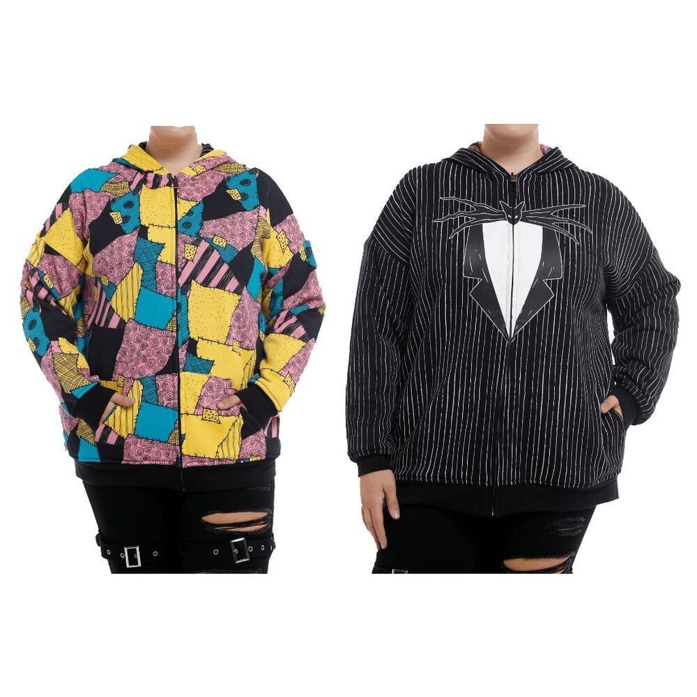 Disney The Nightmare Before Christmas Jack & Sally Girls Reversible Hoodie
